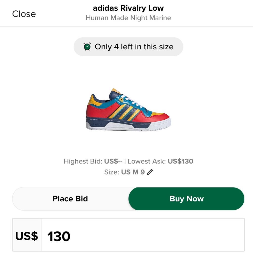 Adidas Rivalry low - HUMAN MADE night marine NEW